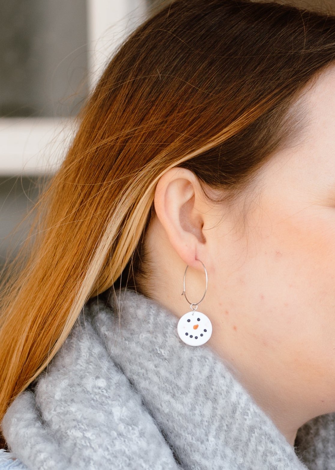 Blushing Snowman Earrings