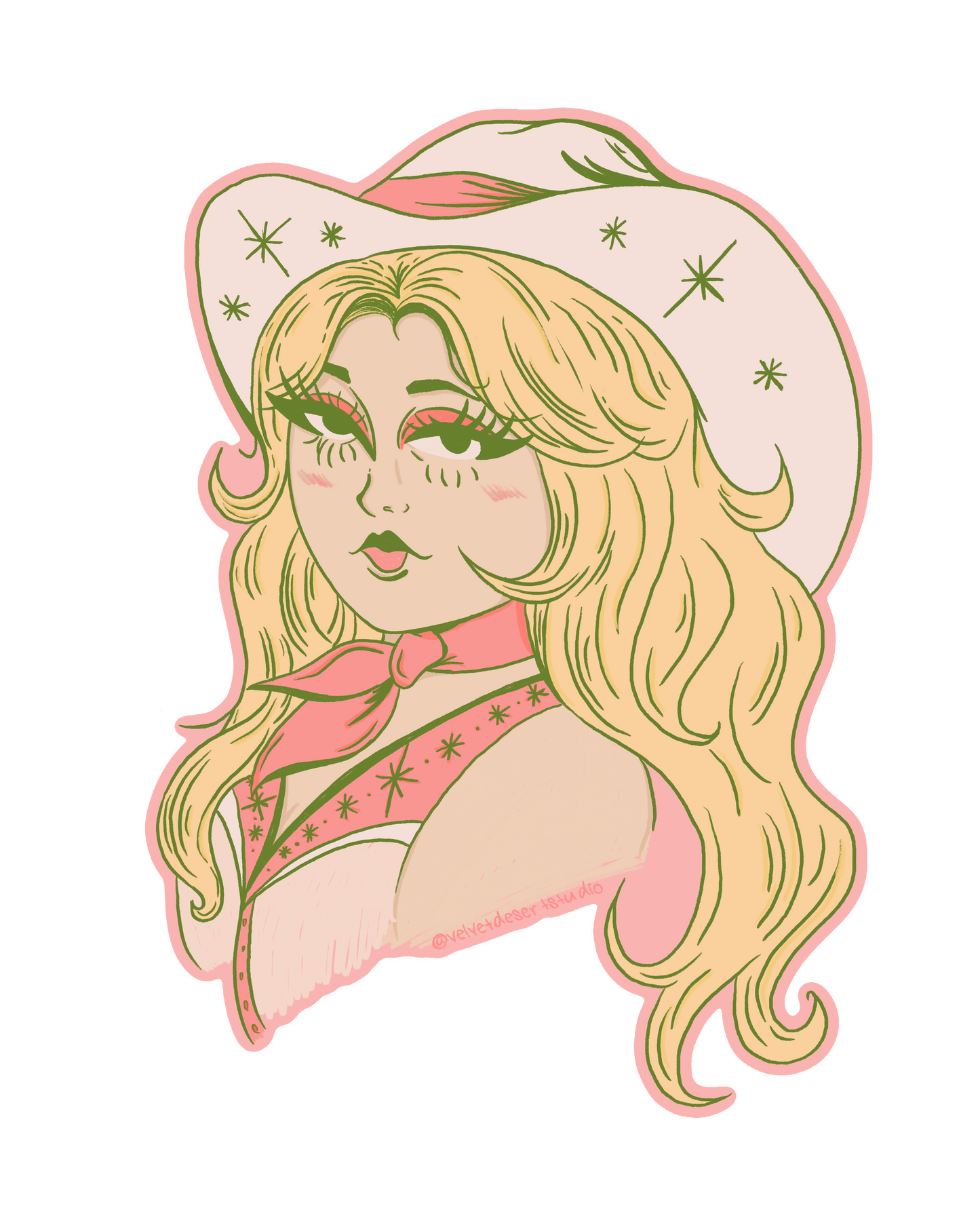 Cowgirl Barbie Sticker