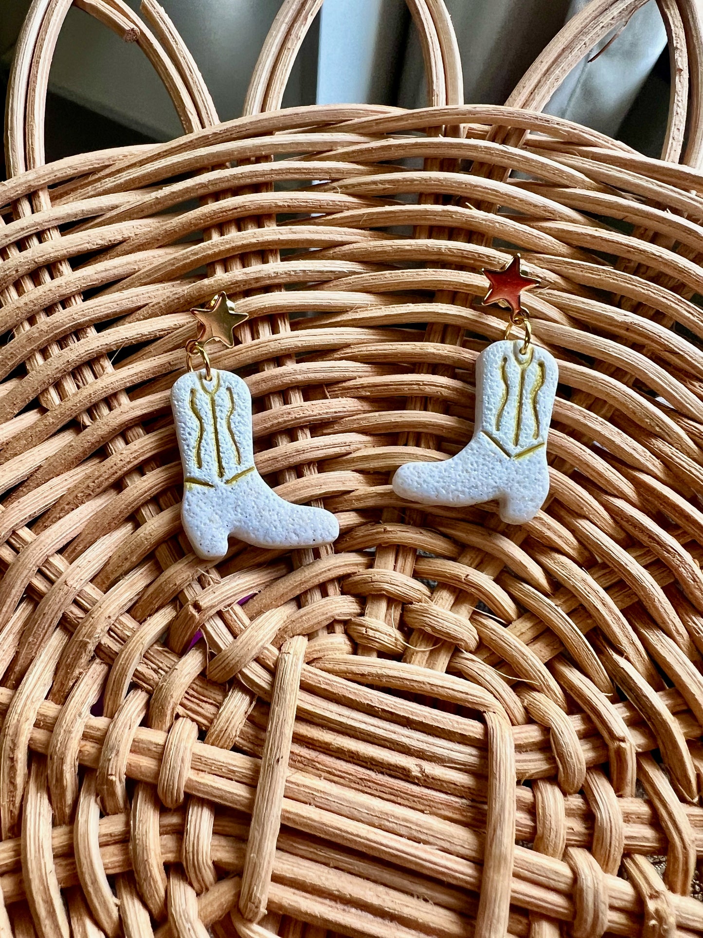 Gilded Cowgirl Boot Earrings