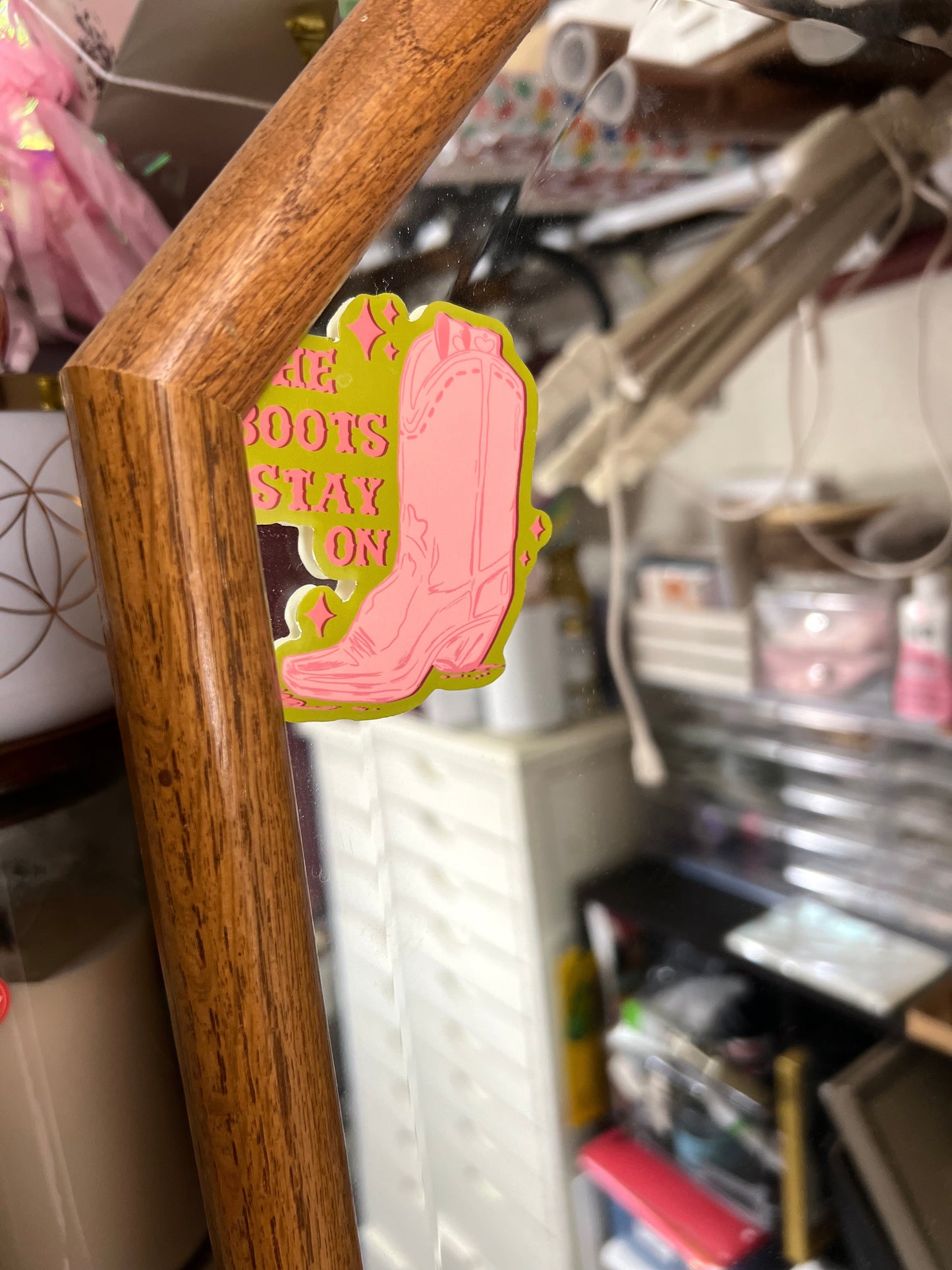 The Boots Stay On Sticker