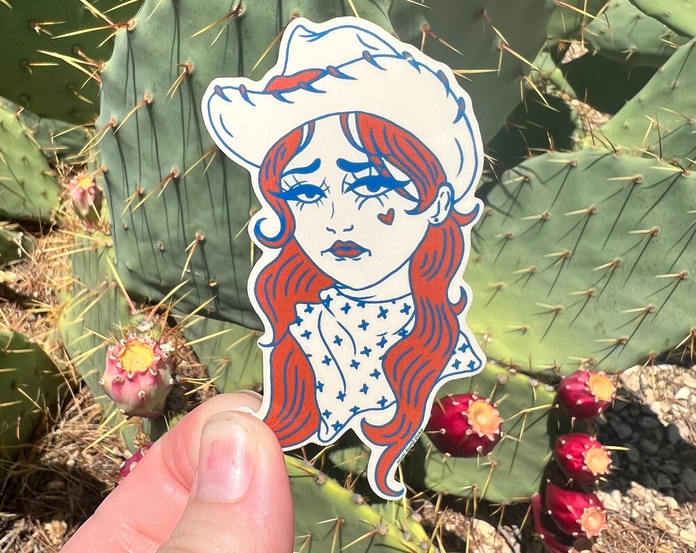 Two-Tone Cowgirl Sticker