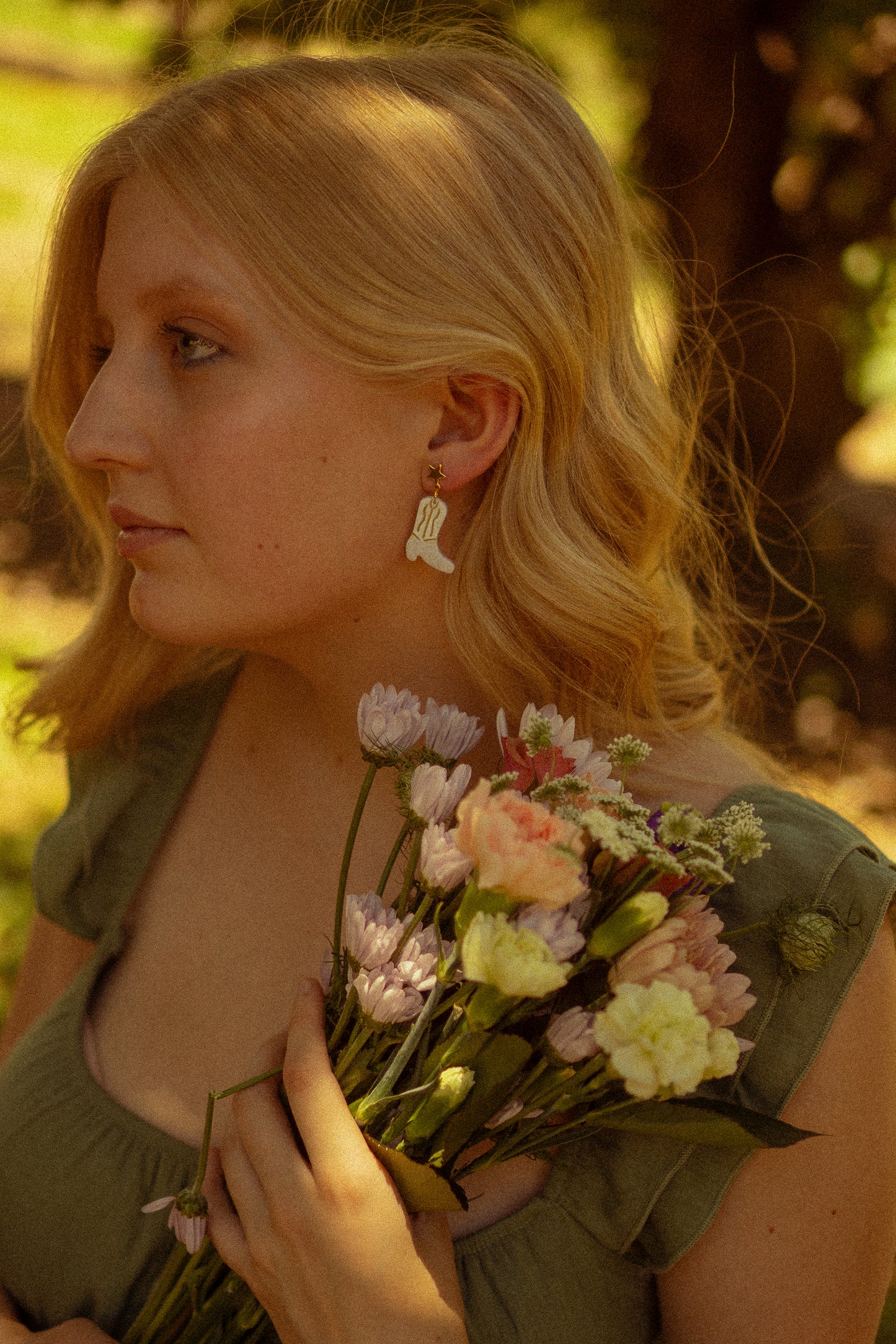 Gilded Cowgirl Boot Earrings