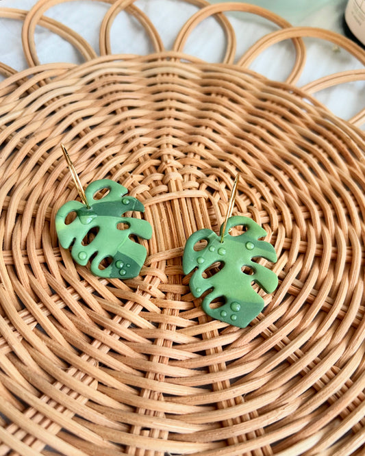 Monstera Leaf Hoops