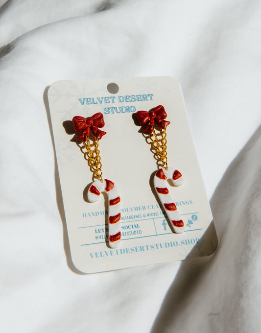 Candy Cane Bow Dangles