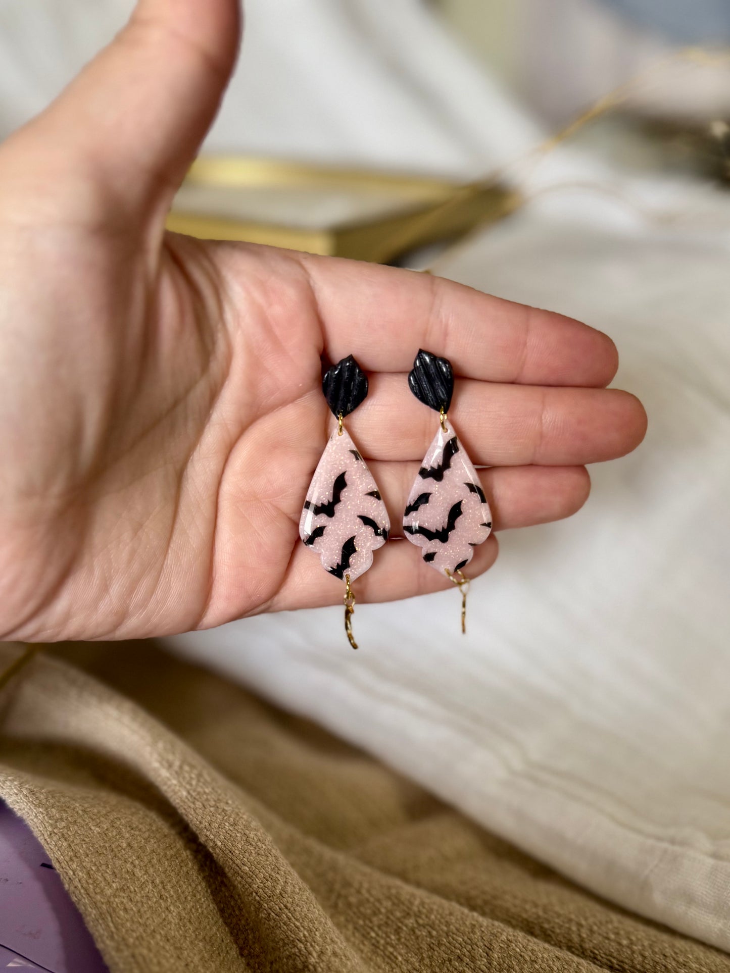 Black Bat Victorian Dangles