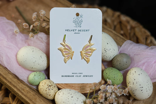 Butter Yellow Butterfly Dangles