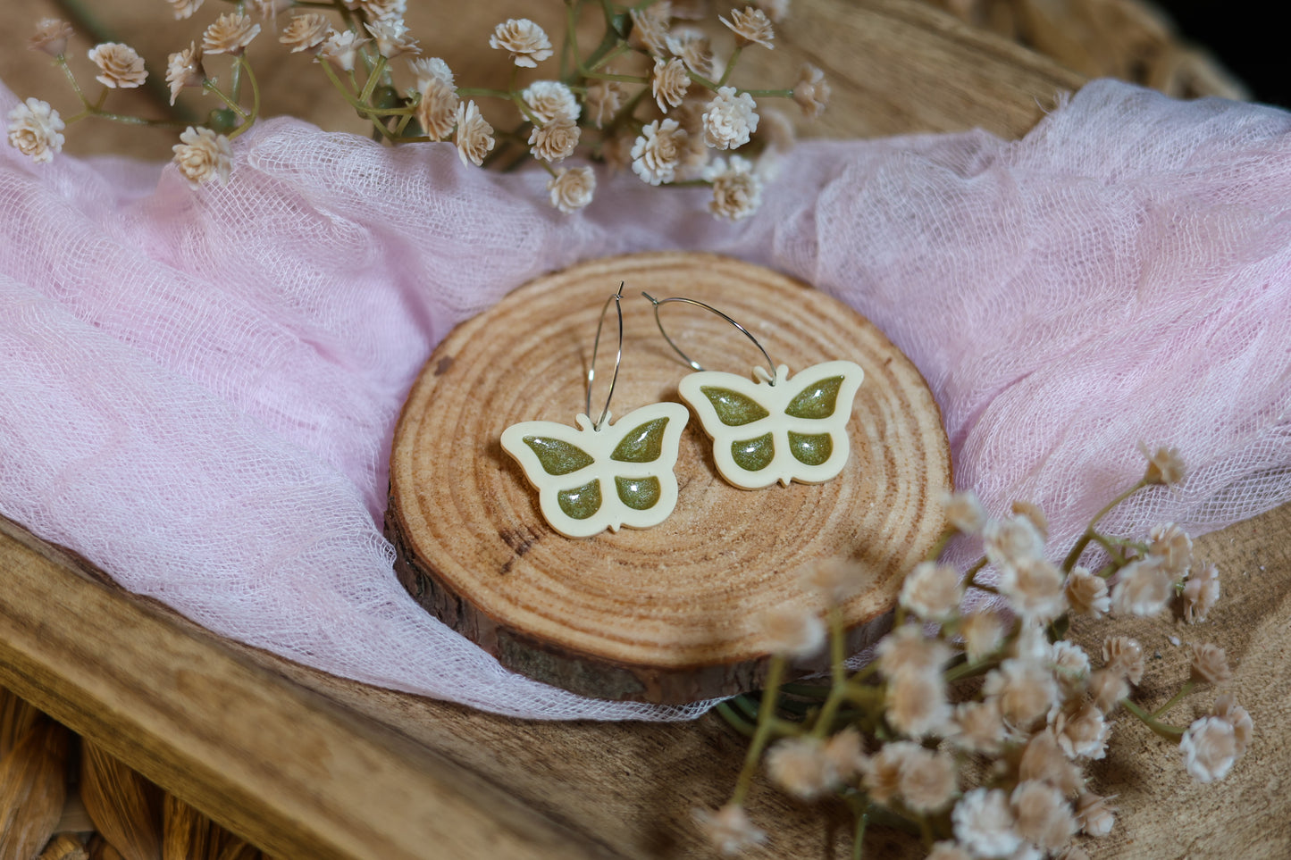 Pastel Butterfly Hoops
