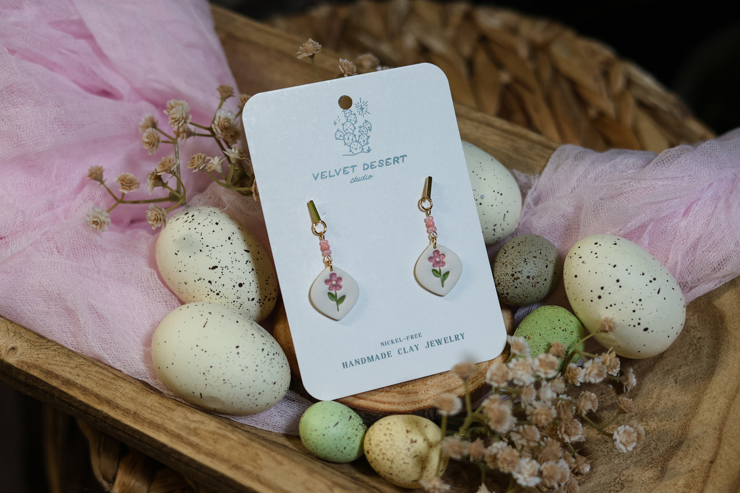 Diamond Flower Dangles