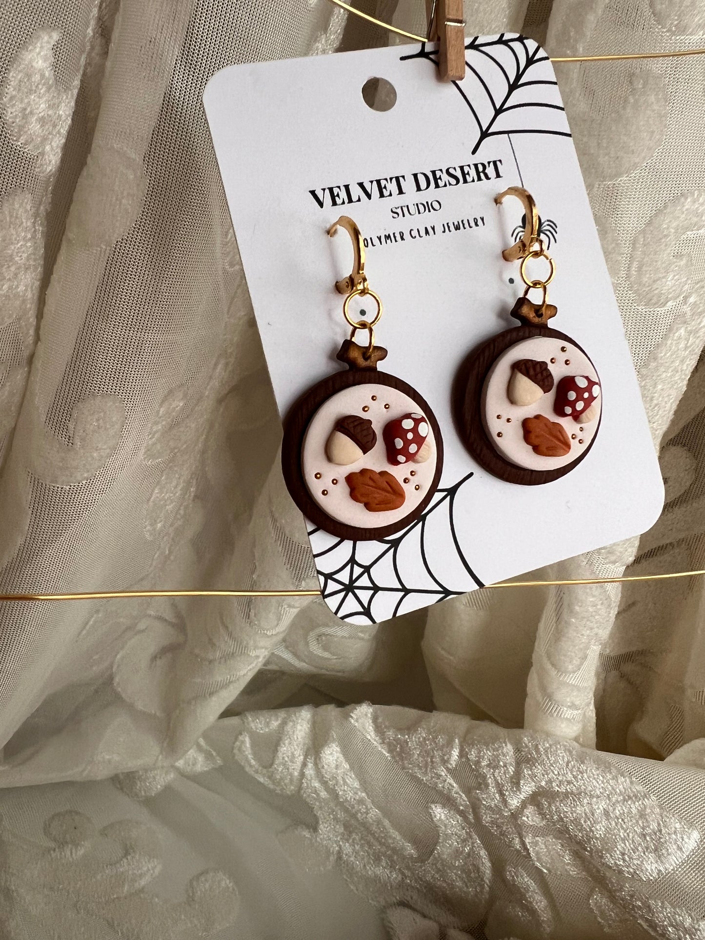 Fall Feelies Embroidery Hoop Dangles