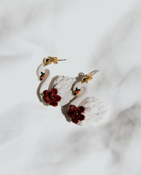 Winter Swan Earrings